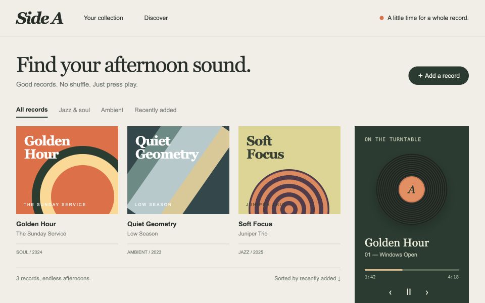 After: Album artwork, filters, and a now-playing view